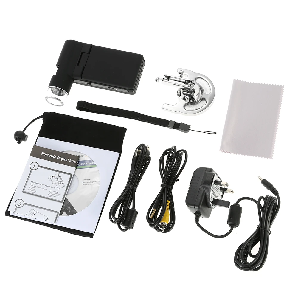 Профессиональный ручной мобильный ЖК микроскоп с европейской вилкой цифровой 3
