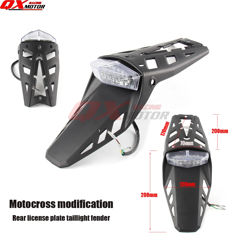

Rear Fender Recreation Rec LED stop/tail plate light lamp Taillight Brake Light for Dirt Pit Bike Motorcycle free shipping