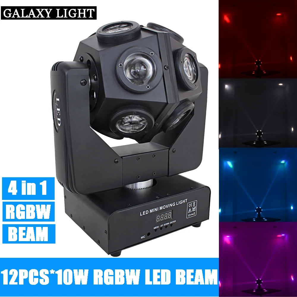 12x10 Вт RGBW 4in1 светодио дный луч света фонарик в виде футбольного мяча DMX512 Футбол движущихся головного света Профессиональный DJ Бар вечерние как свет этапа