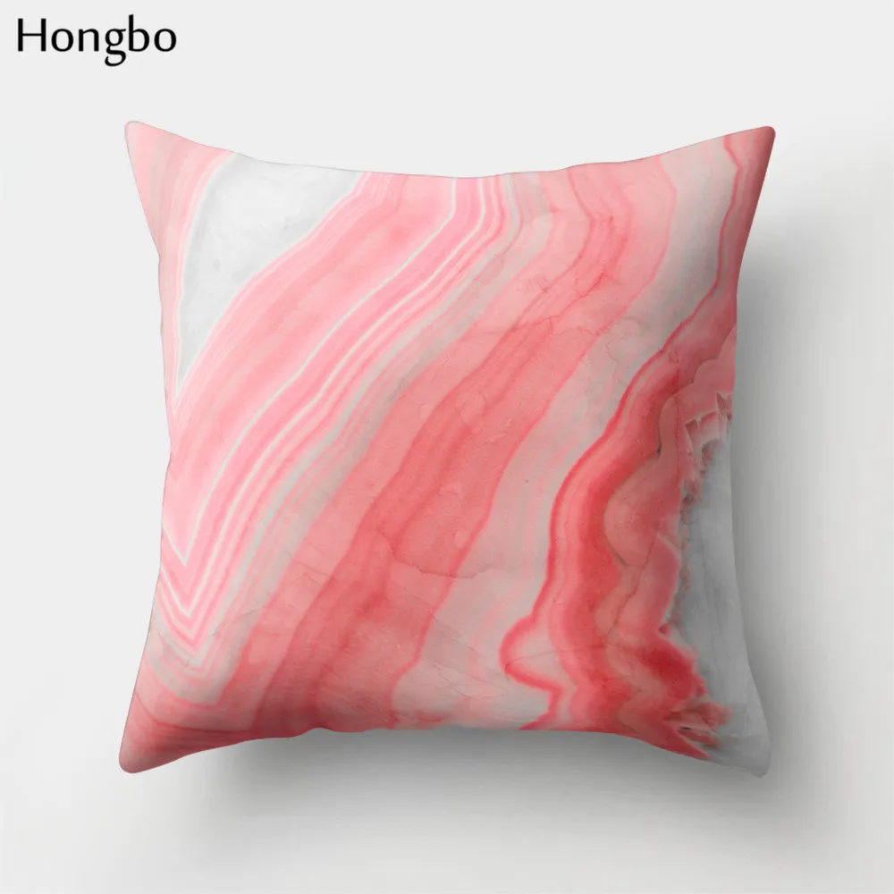 Hongbo 1 шт., разноцветный чехол для подушки с мраморным принтом, чехол для подушки, наволочка для кровати, квадратный чехол для автомобиля, дивана, Декор для дома