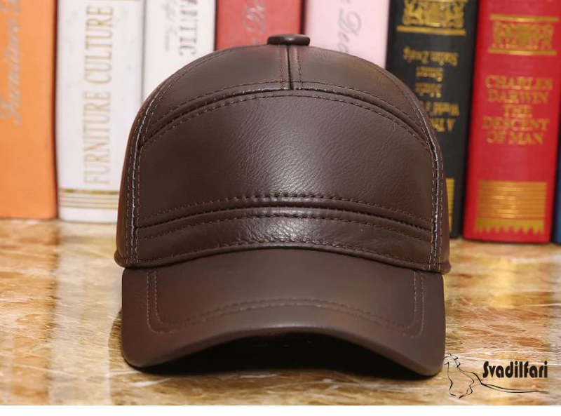Gorras, зима, военные шапки Haisum, натуральная кожа, Мужская военная шапка, шапка, лучшее качество, папа, Воловья кожа, для взрослых, одноцветная, регулируемая