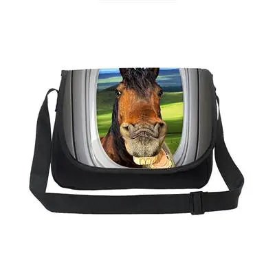 Прохладный девочек-подростков школьная crossbag 3D Crazy Horse один сумка для детей среднего студента Книга сумка Для женщин одного плеча - Цвет: Бежевый