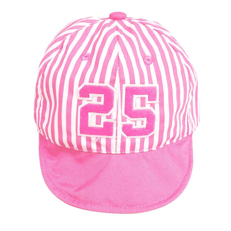 Pink Striped 25 полосатая шляпа для новорожденных девочек на лето, Детская кепка для девочек, Детская кепка, бейсболка для детей, Gorro Recien Nacido, бейсболка s - Цвет: Pink Striped