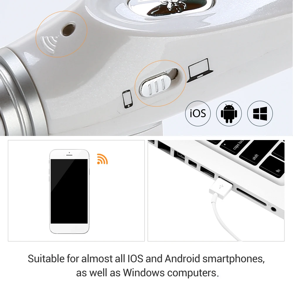 USB HD визуальная очистка уха эндоскоп ложка WiFi Отоскоп камера для фото-и видеозаписи IP67 0.3MP для IOS Android Windows