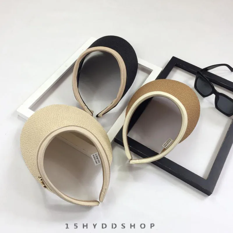 Шляпка Doitbest женская Соломенная пустая Панама от солнца с металлическим бантом