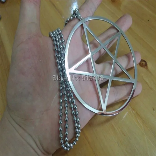 Большой пентаграмма из нержавеющей стали шириной 100 мм символ Wicca языческое