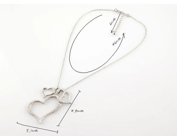 Женские свадебные аксессуары Hesiod ожерелье с тройной сердцебиной и цепочкой до