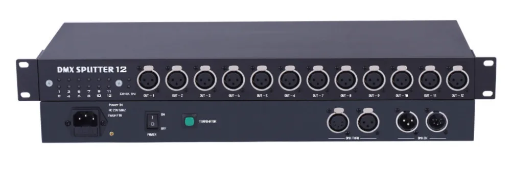 Разветвитель и усилитель сигнала от 1 до 12 DMX512 Стандартный вход портов выхода dmx512