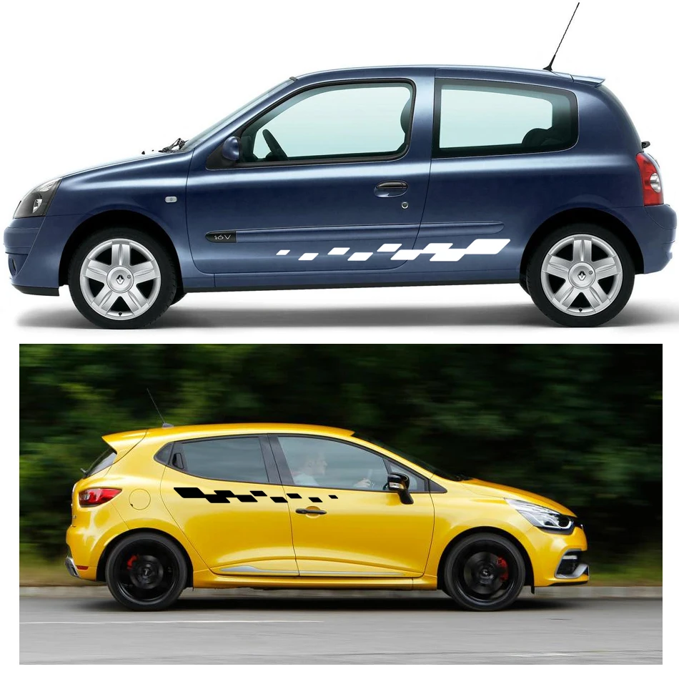 Автомобильные наклейки 2 шт. гоночные градиентные боковые полосы графические