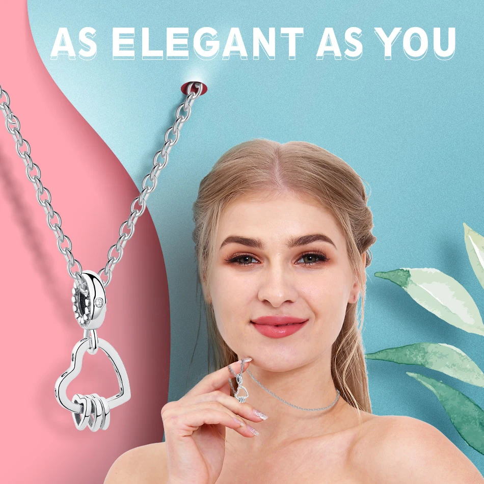 Рождественский подарок романтические подвески в виде сердца из стерлингового