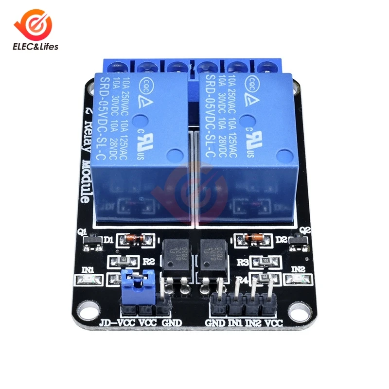 Двухканальная плата релейного модуля оптрона 5 в 2 канала 8051 AVR PIC DSP ARM MSP430 TTL Logic для
