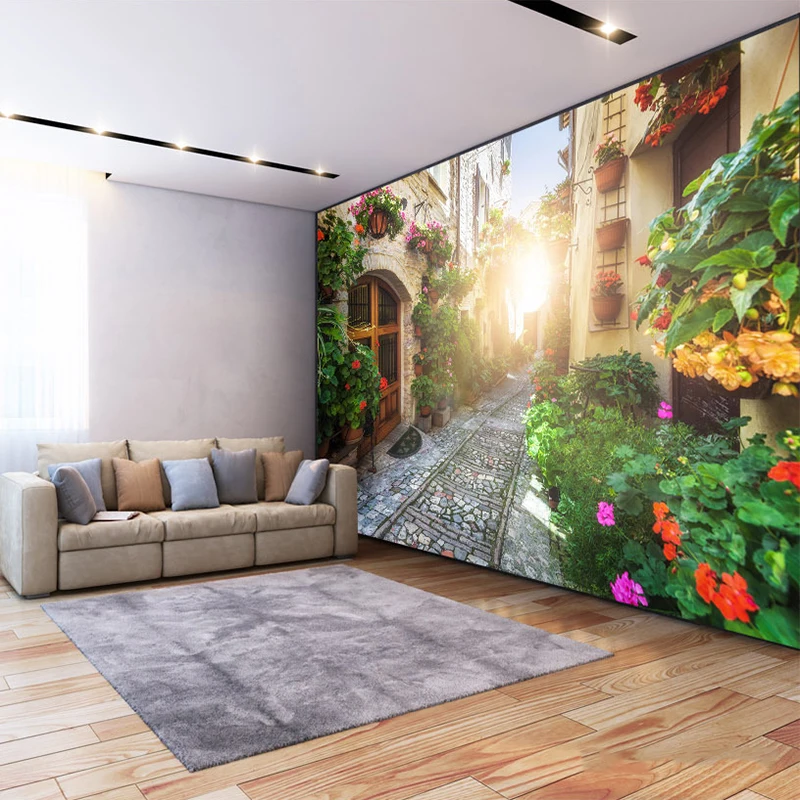 3D фотообои любого размера на заказ Европейский уличный пейзаж фото настенная