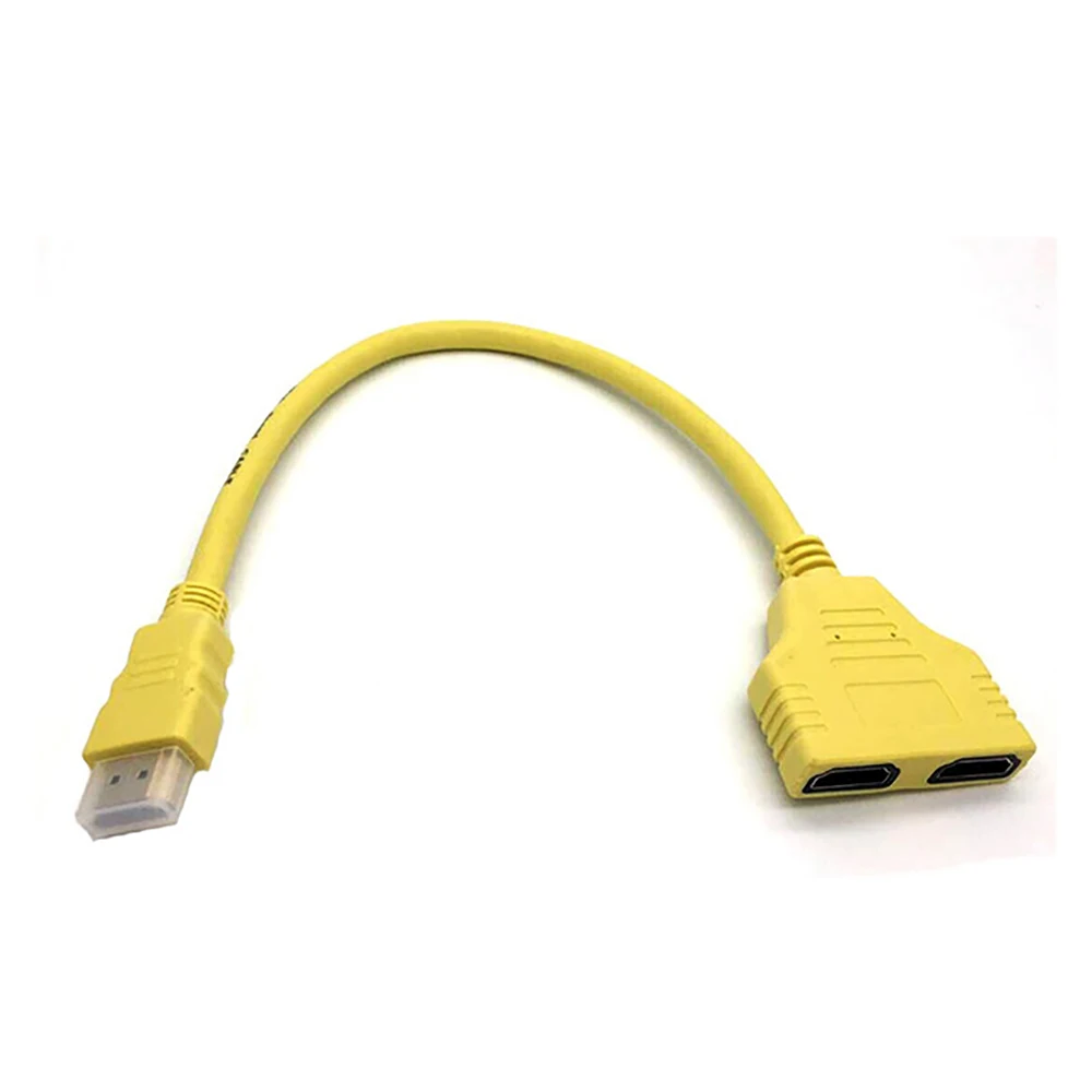 Новинка 1080P 1/2 сплиттер HDMI мужской на женский 2 HDMI кабель 1 в 2 Выход HDMI адаптер для видео компьютера DVD tv HD tv - Цвет: Цвет: желтый