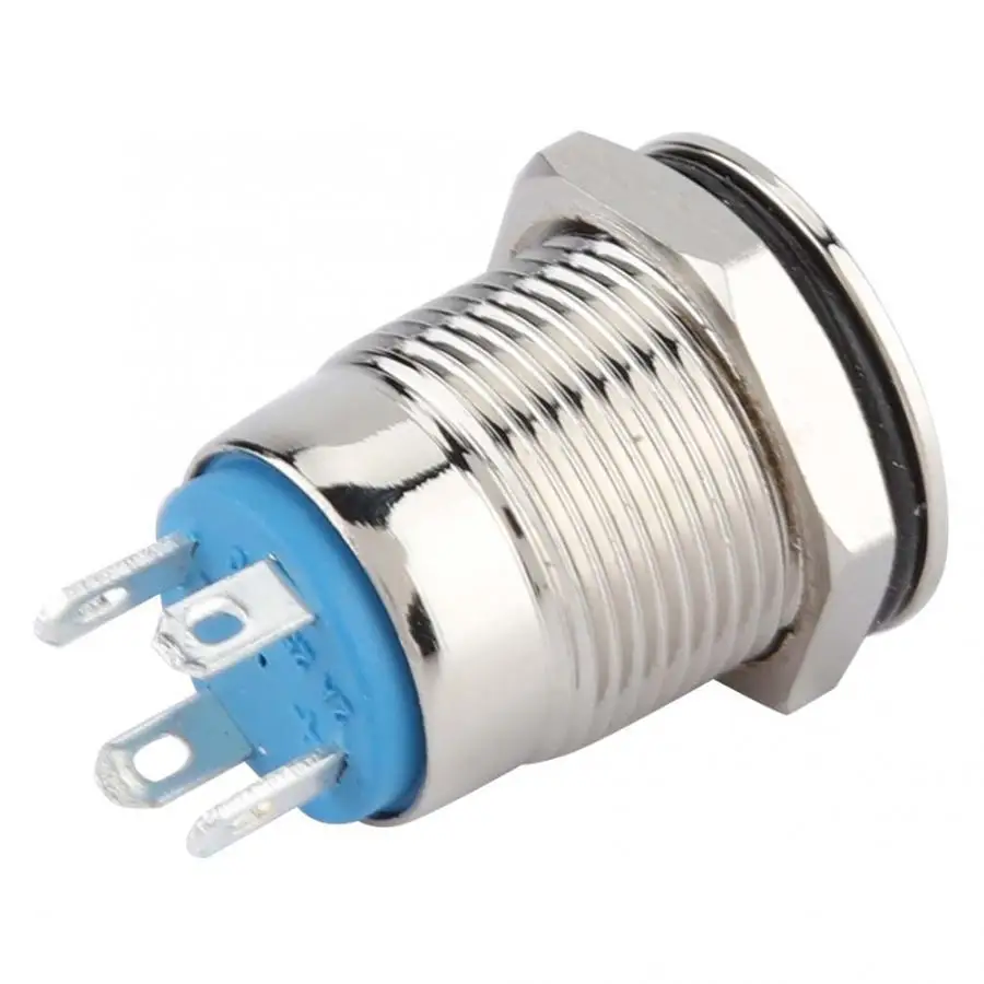 50pcs 12mm Metal Momentary Push Button Switch Auto Reset Flat Head 24V LED Light 4-Pin rotary switch toggle | Обустройство дома