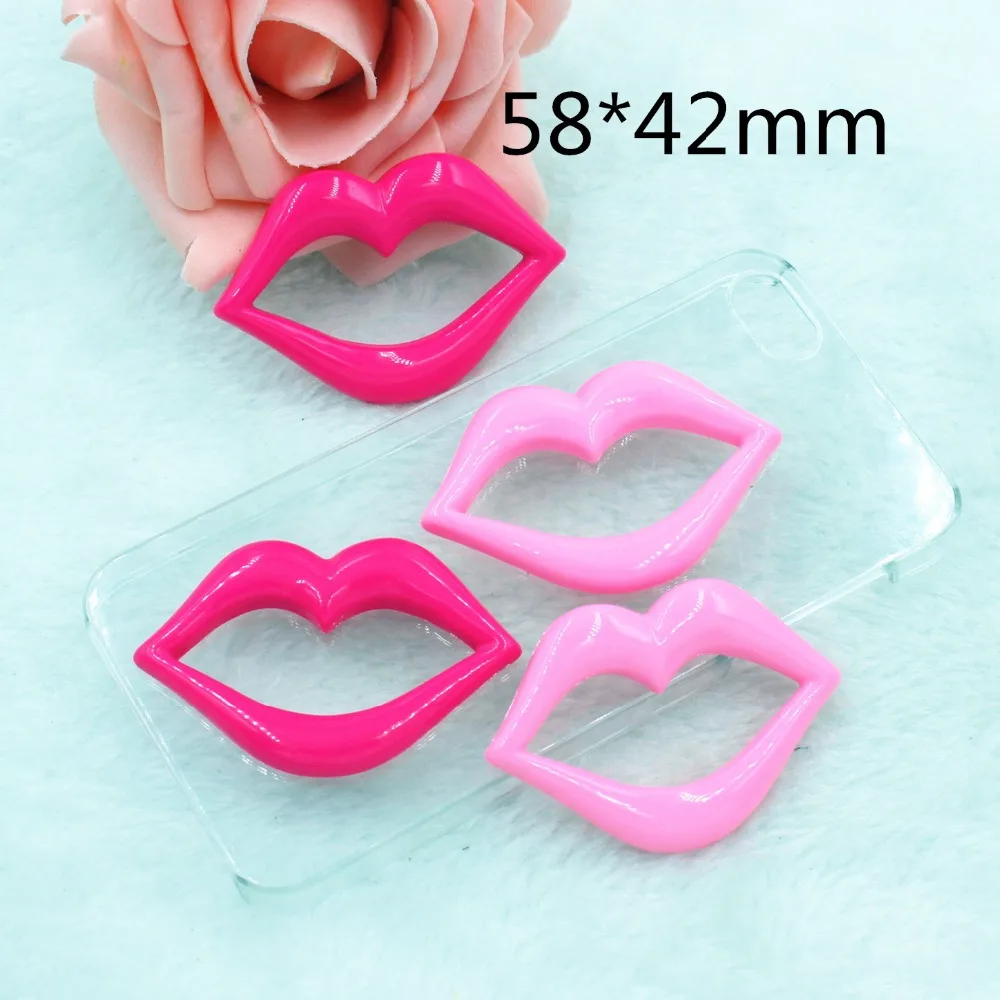 

10pcs/lot DIY resin cabochons accessories flat back resin kawaii lips mix colors