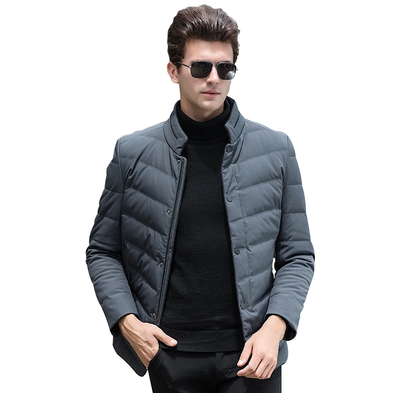 2017 White Duck Down Men's Winter Jacket Ultralight Casual Outerwear Snow Warm Stand Collar Brand Coat Hornor Shiny | Мужская одежда