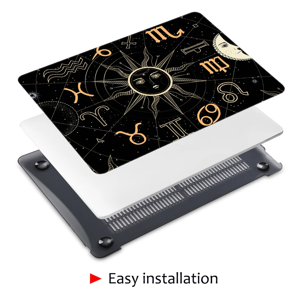Чехол Sun Moon для MacBook Air Pro Retina жесткий пластиковый чехол с принтом 11 12 13 15 16 дюймов