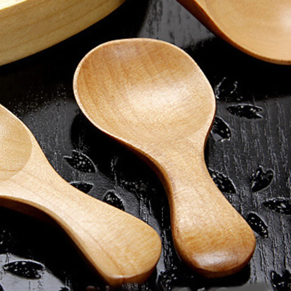 Деревянный ложка мешалка маленький мини совок мёд кофе приправы соль сахар Spoon8cm *