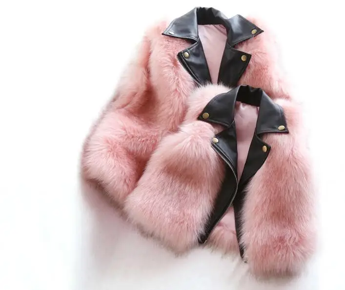pink Детский жилет г. Жилет из искусственной кожи с воротником из искусственного меха куртки без рукавов для девочек жилет для мальчиков, куртка Роскошные детские жилеты на зиму и осень - Цвет: pink