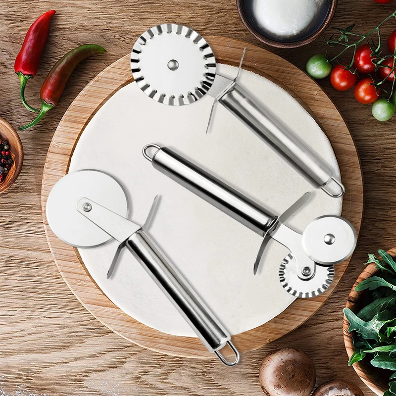 Stainless Steel  Pizza Cutter Slicer Wheel Cake Bread Pies Round Knife Pasta Dough Baking Kitchen Cooking Tool