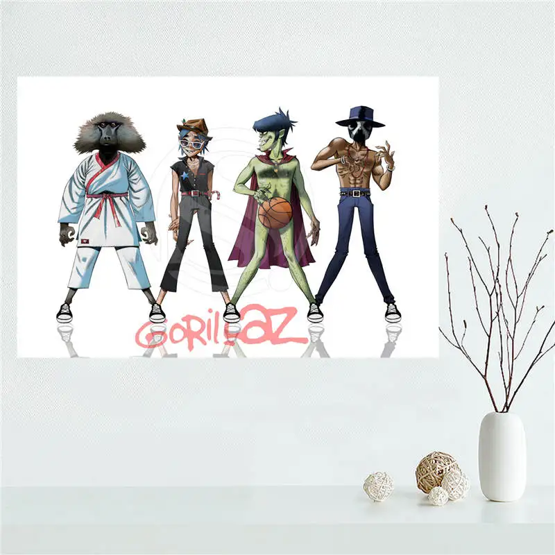 Y530L63 Custom Gorillaz Anime cartoon Canvas Painting Wall Silk Poster cloth print DIY Fabric F#59 | Дом и сад