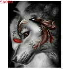 Алмазная 5D мозаика для творчества, картина из страз, вышивка крестиком, набор для алмазной вышивки Красавица и волк, полное квадратное и круглое украшение для дома