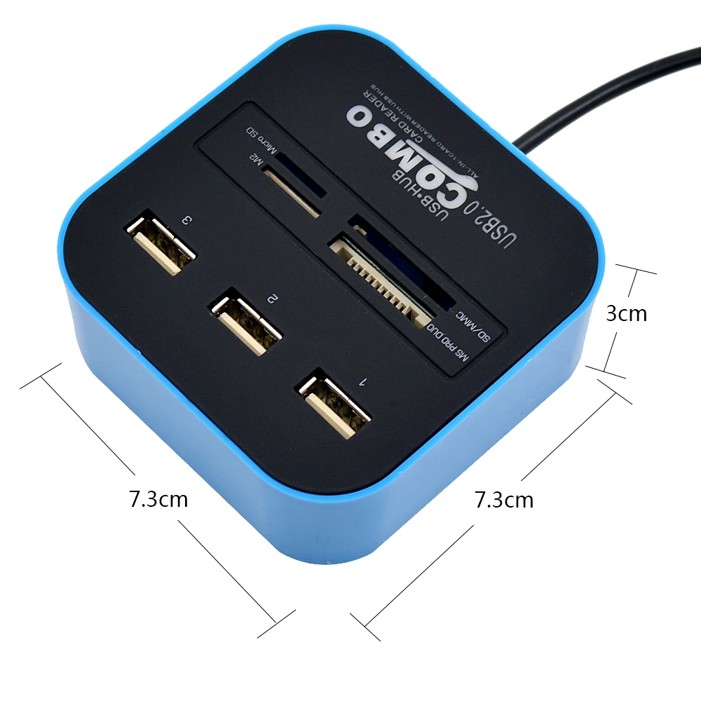 CHIPAL usb хаб сплиттер 3 Порты и разъёмы комбо USB2.0 кард ридер для портативных ПК