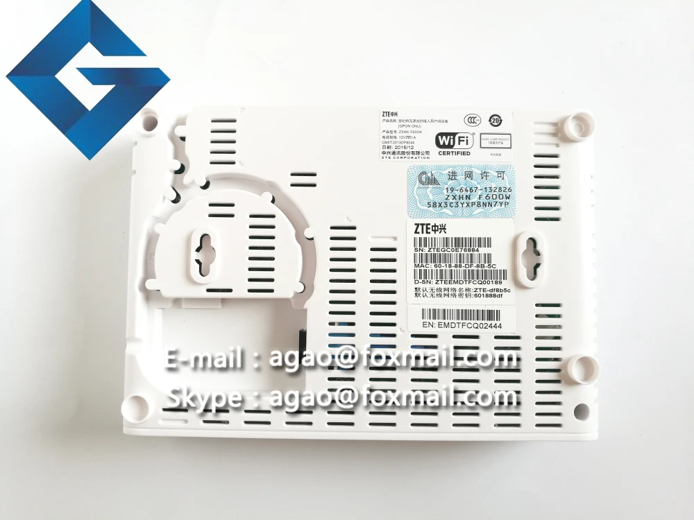 Original New ZTE GPON ONU ZXHN F600W with 2 ethernet ports+wifi router SIP or H.248 protocol | Мобильные телефоны и
