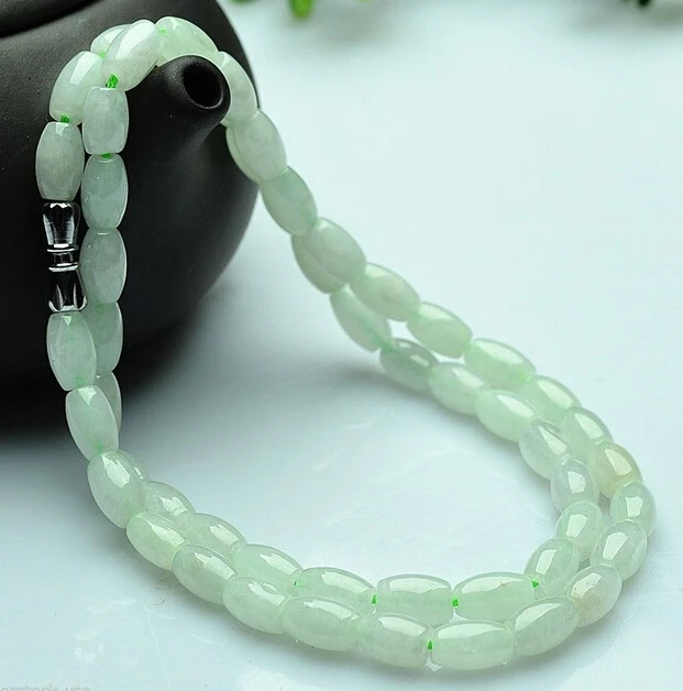 Xiuli 003096 100% Nautral Aqua Jade Класс Жадеит 5.5 мм Овальные Бусины Ожерелья (c0323)|necklace a|bead