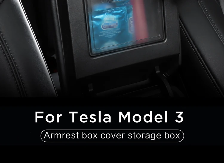 LUCKEASY Скрытая прозрачная коробка для хранения для Tesla модель 3- подлокотник коробка крышка коробка для хранения