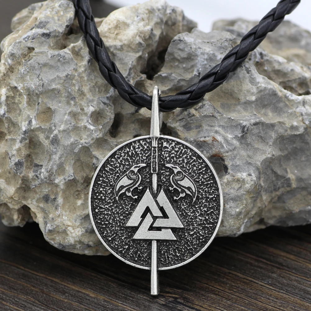 Viking Asura Odin Gungnir с Ворон талисман Valknut языческий амулет кулон символ Norse Warrior|symbol