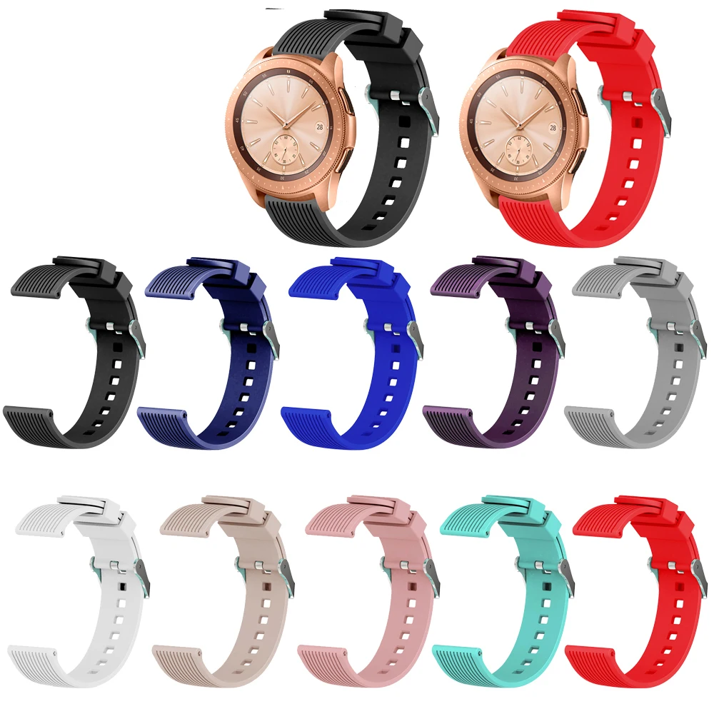 Ремешок силиконовый для Samsung Galaxy Watch 42 мм сменный Браслет в полоску смарт-часов Huami