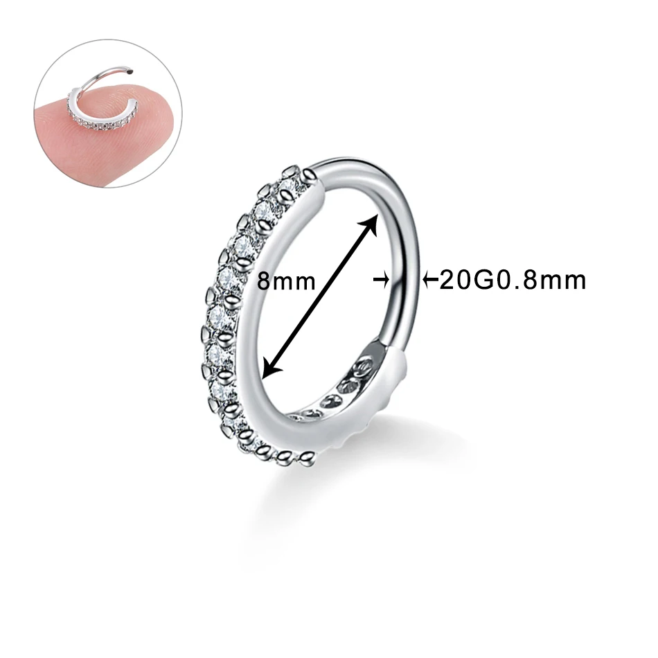 1Piece Real Septum Rings Piercing Pierced Septo Nose Ear Cartilage Tragus Helix Piercing Eyebrow Clicker Rings Body Jewelry