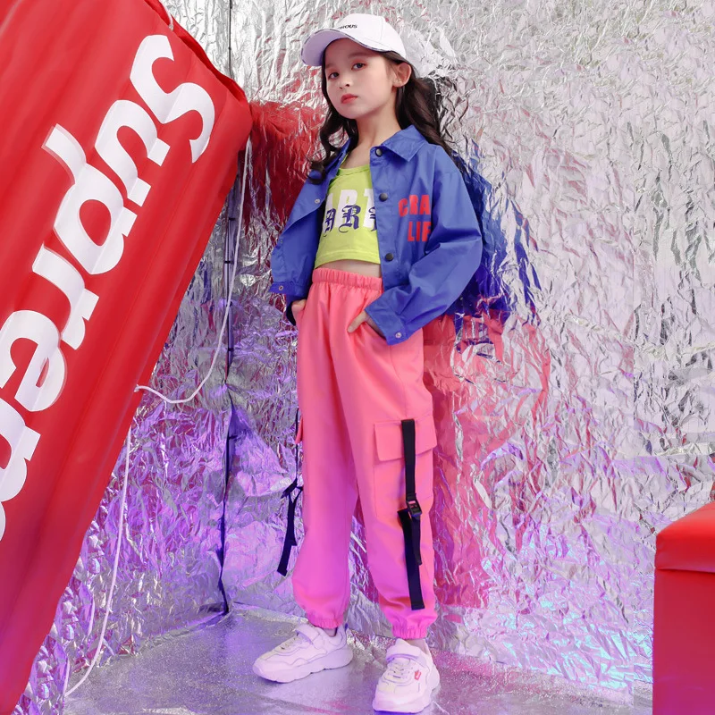 Kids Cool Hip Hop Clothing Clothes for Girls Jacket Crop Tank Tops Shirt Shorts Jazz Dance Costume Ballroom Dancing Streetwear |