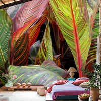 custom 3d large mural bedroom living room sofa tv wallpaper hand painted tropical rainforest banana leaf non woven photo mural