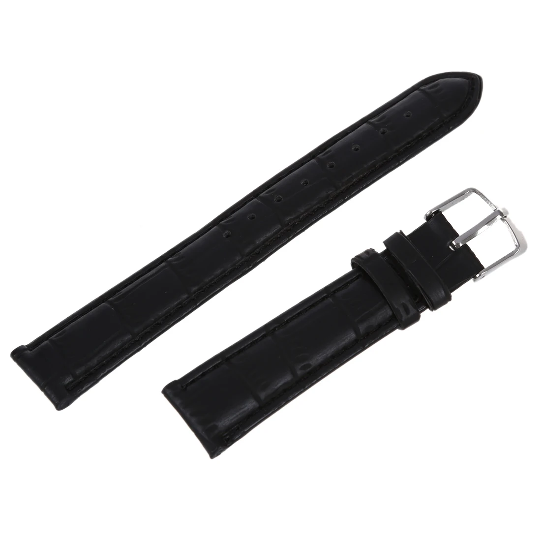 Practical 18mm Watch Bracelet Black PU Leather Alloy Buckle Strap | Наручные часы
