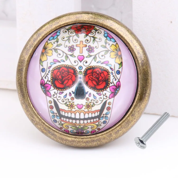 Горячая Распродажа Новый Винтажный шкаф с черепами для дверей шкафа выдвижная