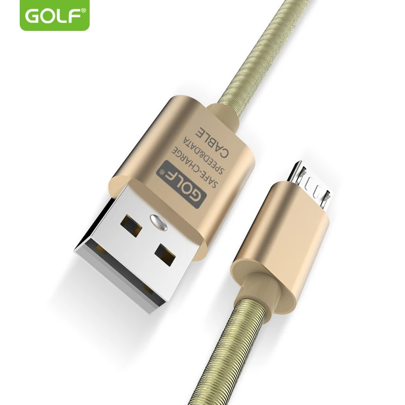 GOLF 1 м металлическая пружина Micro USB зарядное устройство для синхронизации данных