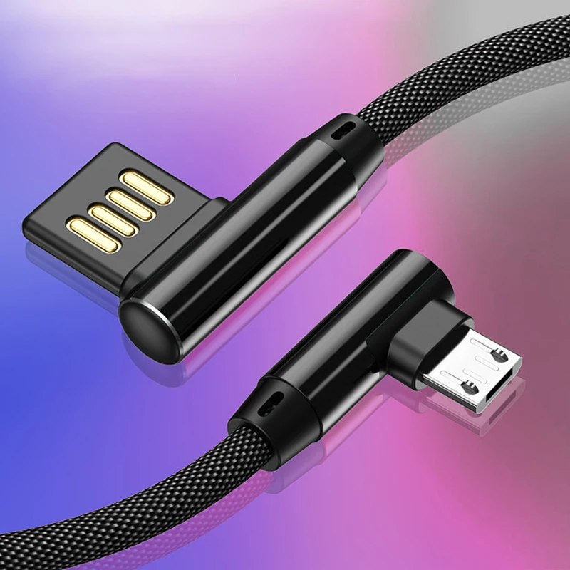 90 градусов usb type C кабель для быстрой зарядки Micro USB зарядное устройство
