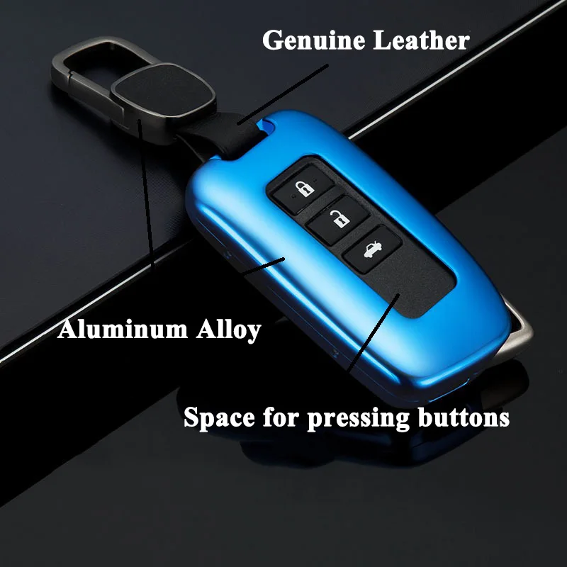 1 шт. чехол для автомобильного ключа RKAC из алюминиевого сплава с ремнем ключей