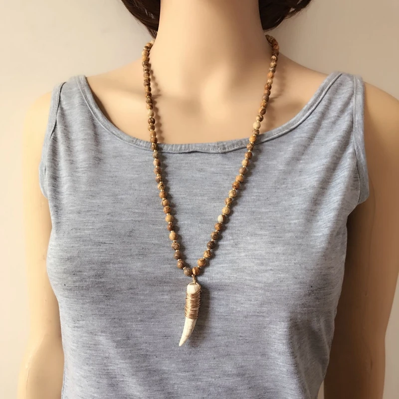 Новые рога мрамор Подвеска для ожерелья в виде камней ювелирные изделия ручной