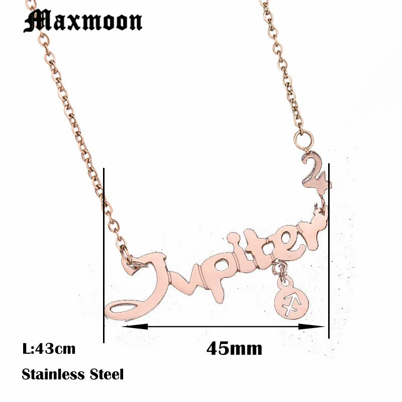Maxmoon розовое золото цвет покрытием для женщин ожерелье нержавеющая сталь слово