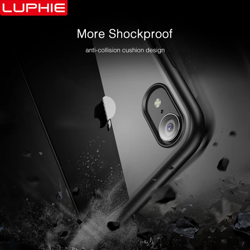 LUPHIE Transparent Case For iPhone X XS Max XR 8 7 Plus Shockproof Clear Cover Luxury Silicone Cases |
