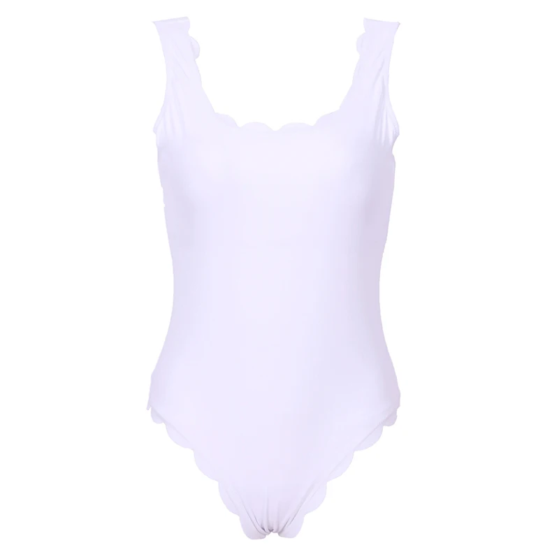 Biseafairy, новинка, сексуальный сдельный купальник, женский, шикарный, Одноцветный, с зубчатой отделкой, бразильский Монокини, купальник для женщин, купальники - Цвет: White
