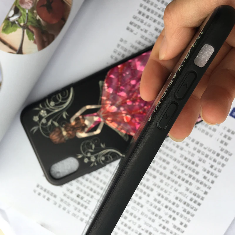 GABOOM чехол для телефона iPhone 7 Bling 6 6s плюс 8 X рельеф красивое платье девочек