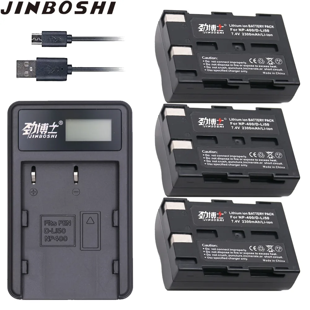 JINBOSHI D LI50 NP 400 NP400 батарея X3 + LCD зарядное устройство для Konica Minolta Maxxum DLI50 5D 7D A1 A2