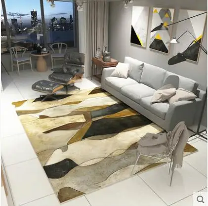 Современный ковер с рисунком Зебра длинный плюшевый мохнатый прикроватный