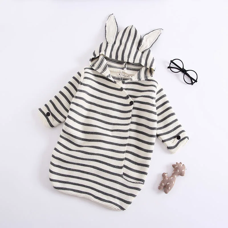Новинка 2018 детские комбинезоны одеяло в черно-белую полоску для девочек и