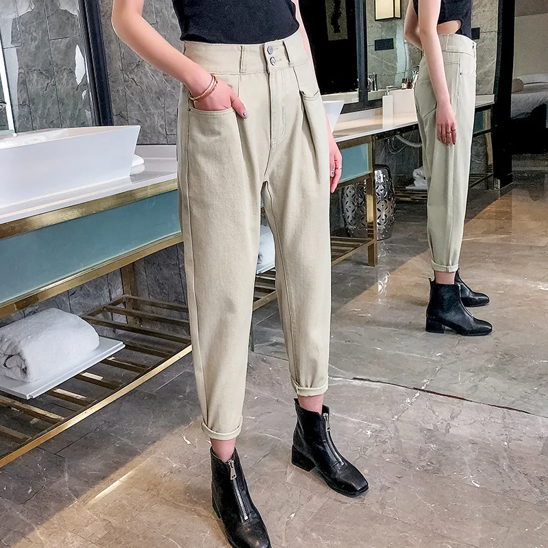 Свободные винтажные джинсы-шаровары женские джинсы для женщин в стиле бойфренд с