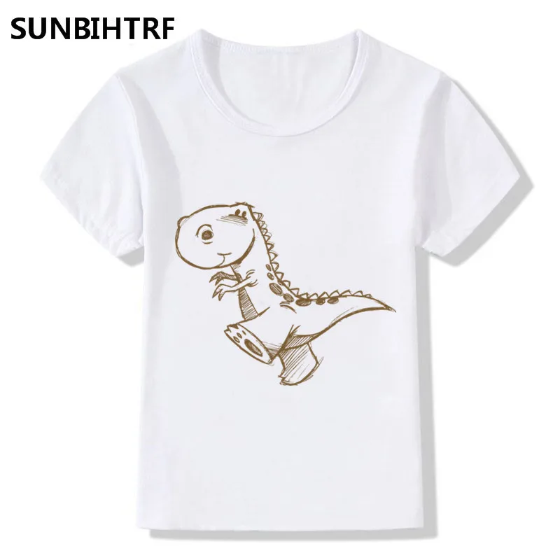 Детские Модные Милые Забавные футболки с изображением маленьких динозавров
